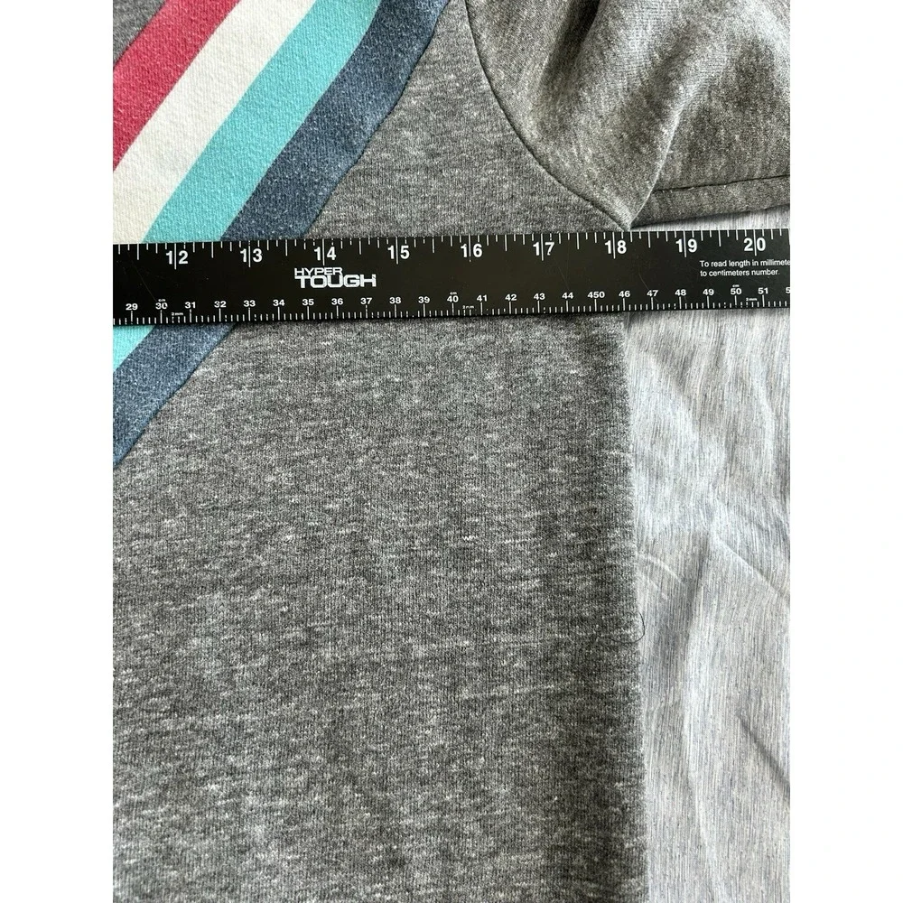 Anthropologie Sol Angeles Sweatshirt Pullover Size XS‎ Gray Multi Stripe Vintage